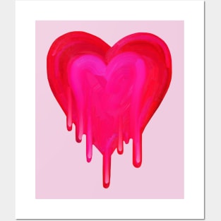 Melting Magenta Painted Heart Posters and Art